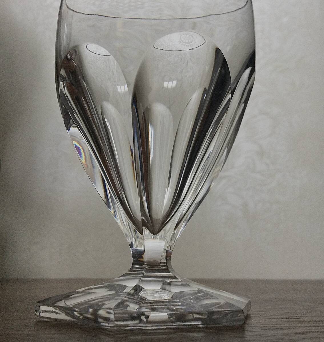 Old Baccarat Pomponne Wine Glass 4 Inch Hexagonal Base Cut