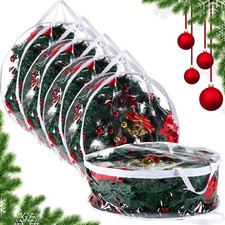 Zhengmy 5 Pcs 30 Inch Christmas Clear Wreath Storage Bags Xmas Wreath Storage...
