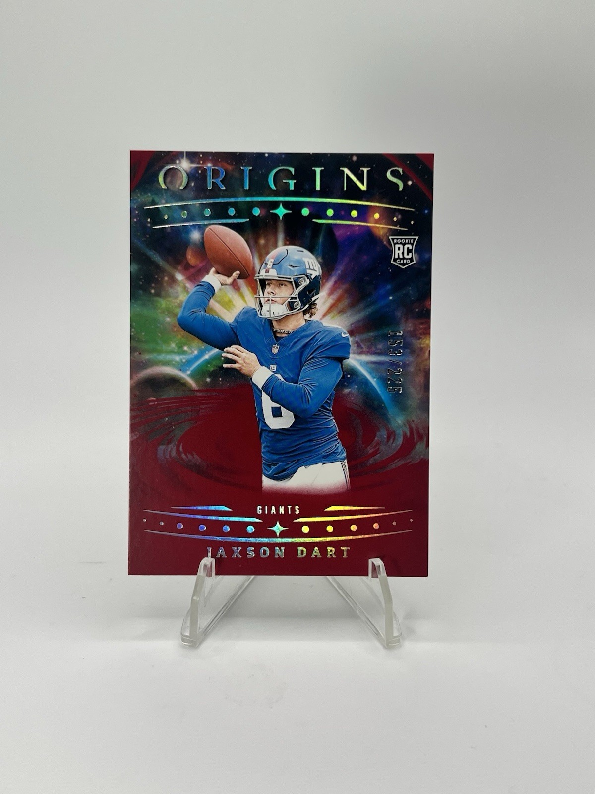 2025 Panini Origins Rookies Jaxson Dart Giants #145 Red /225 (RC)