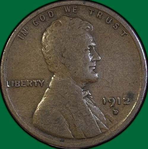 1912-D Lincoln Wheat Cent Very Good VG Coin #35824