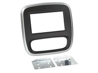 Autoradioblende Doppel-Din Einbaurahmen Schwarz Silber FüR Renault Trafic 3