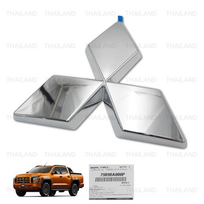 1x Grille / Tailgate Logo Emblem Chrome For Mitsubishi Triton L200