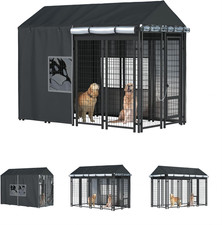 Outdoor Dog Kennel Cover Full Coverage for 8'Dx4'Wx6'H Cages,600D Heavy Duty Wat