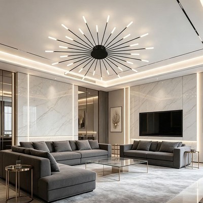 LED Ceiling Light Creative Fireworks 30-Lights Interior Ceiling Light Black