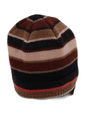 Image of Paul Smith Men's Hat Brown Striped 100% Wool Beanie New with tags
