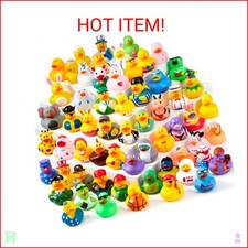 JOYIN 30 Pcs Rubber Ducks, Random Assortment Ducks Bulk with Mesh Carry Bag, Min
