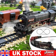 Classic Train Set With Light Sound Steam for Kids Durable Vintage Train Toy Gift