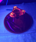 Viking Glass Epic Persimmon Orange Drape Cake Stand Footed Plate UV Reactive — photo 9