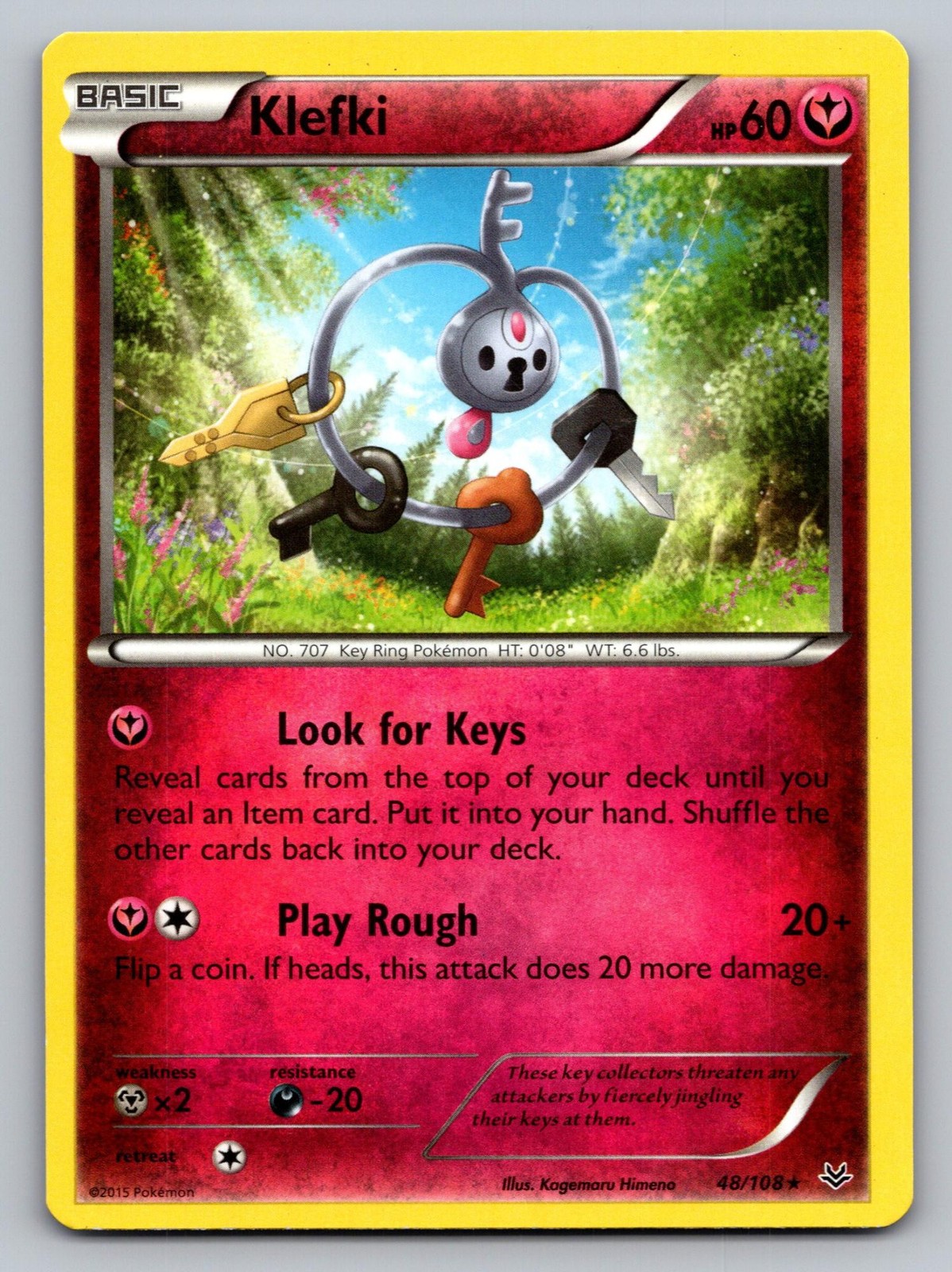 Klefki 48/108 Rare Roaring Skies Pokemon Lightly Played