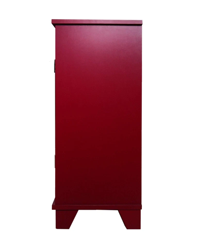 Consola armario buffet madera acabado rojo Foto 3 de 4