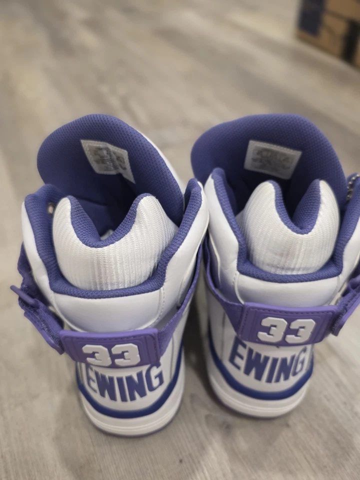 Ewing 33 Hi White 紫色男式 9.5 – Patrick Ewing 复古篮球鞋 — 第 3/4 张图片
