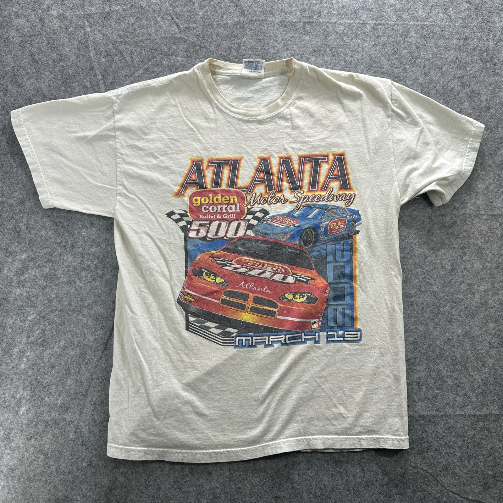 Vintage Atlanta Motor Speedway Shirt Mens Large NASCAR Racing Golden Corral 2000