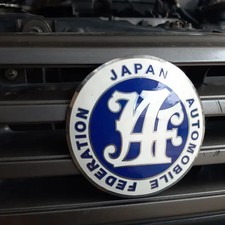 Vintage Retro Jaf Japan Automobile Federation Grill Emblem Hood Bonnet Convex