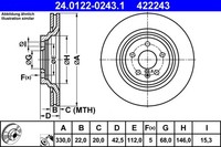 2X Ate Bremsscheibe 24.0122-0243.1 FüR Audi A6 C6 4FH 4F2 4F5 Allroad Avant Tdi