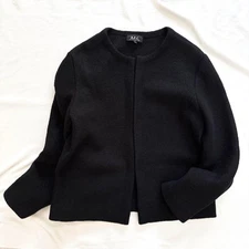 A.P.C. Woman Wool Collarless Jacket Black S Limited Edition Style Refined Minima