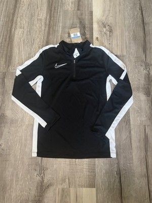 Nike Academy 23 1/4 Zip Long Sleeve Pullover Jacket Youth Kids M Black DR1356