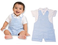 New in baby boys Spainsh style dungaree romper and top outfit
