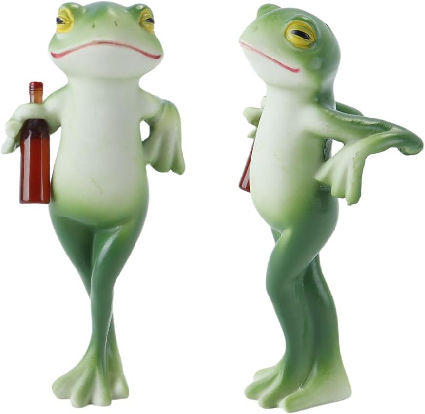 Adorable Resin Frog Flower Pot Hugger Figurine - Charming Garden and Plant Decor