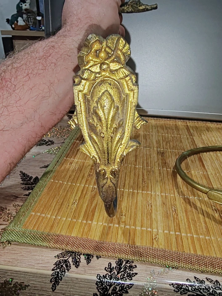 Jolis  Ancienne paires embrasse à rideaux en bronze A Saisir  - Photo 4/4