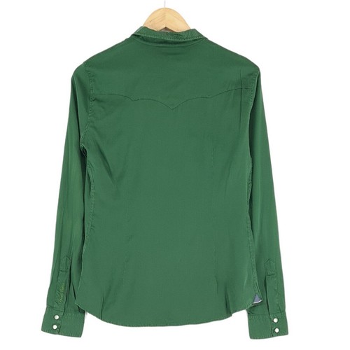 Jacob Cohen Shirt J373 Stretch Silk Green Ladies Sn0 SIZE S - Picture 2 of 11