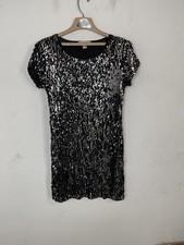 Michael Kors Dress Womens Large Black Sequin Short Sleeve Party Mini Glam Chic