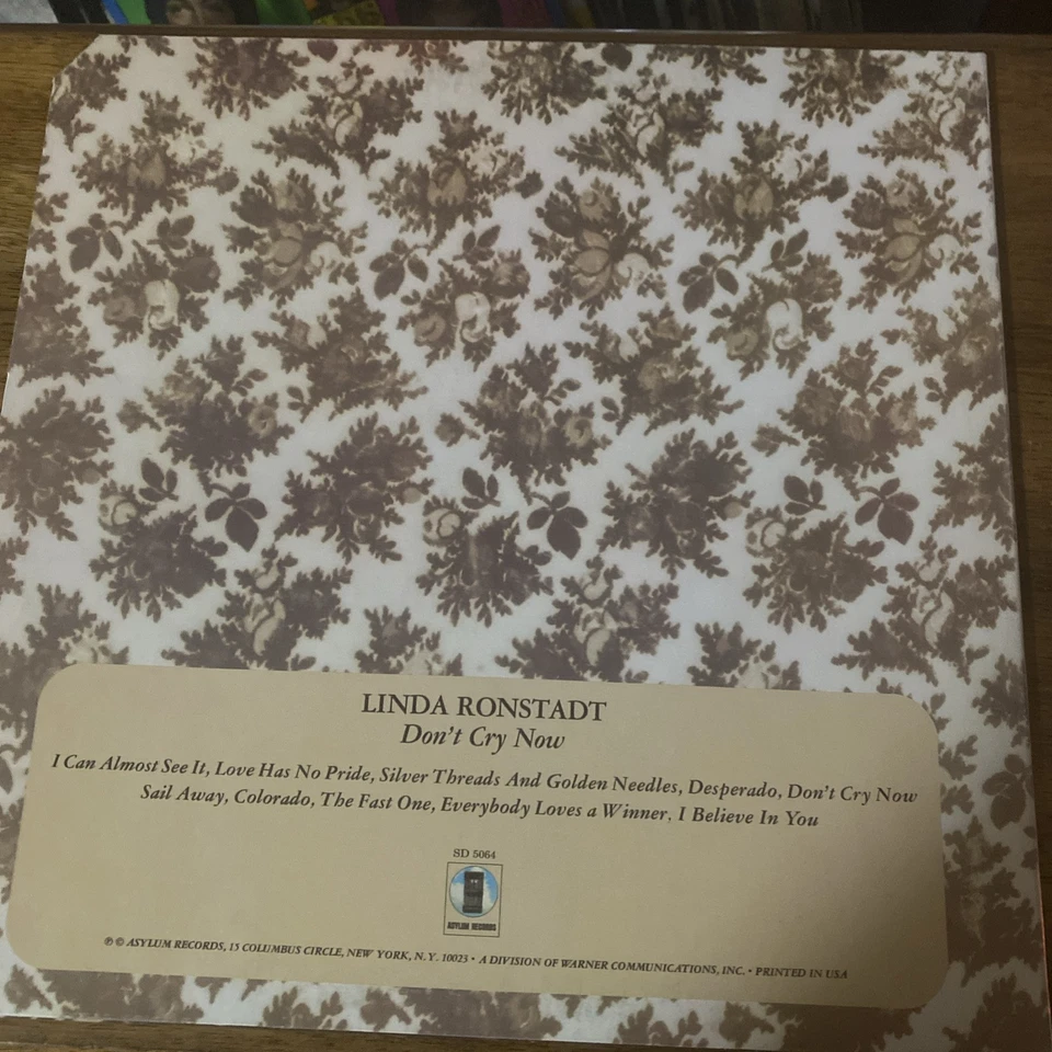 🏳️🌈 LINDA RONSTADT - Don't Cry Now (1973, Vinyl LP) “Love Has No Pride” Foto 2 de 4