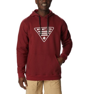Columbia Men's PFG Triangle II Hoodie, Red Jasper/White