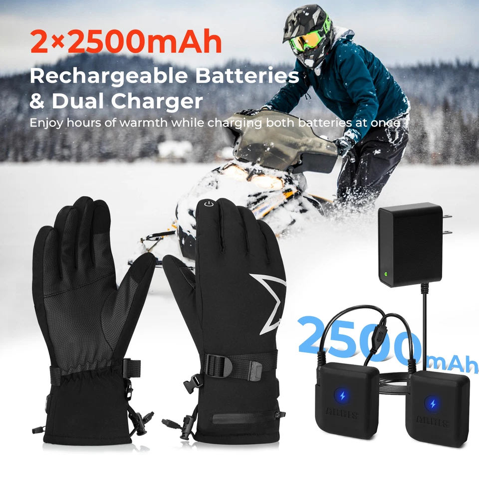 Guantes térmicos ARRIS para hombre y mujer - Guantes de invierno eléctricos recargables Foto 3 de 4
