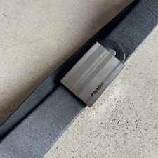 Prada Black Leather Belt Men’s Sz 34/36 Fits 32-34 Waist Adjustable