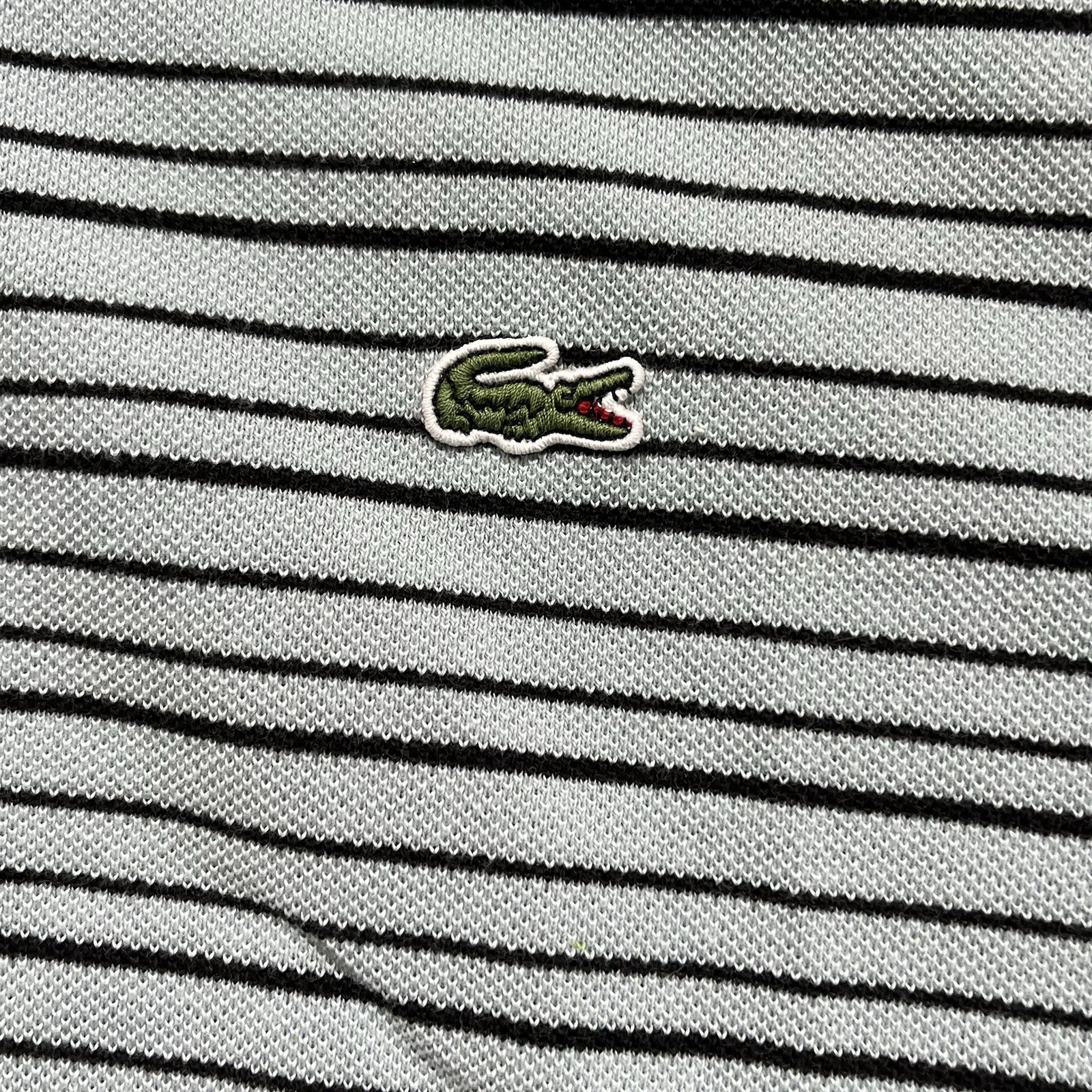 Lacoste Men’s Green Black Striped Pique Polo Shirt - Size 6 (XL) - Cotton - VGUC thumbnail 5