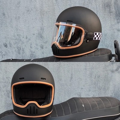 ORZ Retro Vollhelm Motorradhelm Vier Jahreszeiten Fahrrad Helm Japanischer Stil