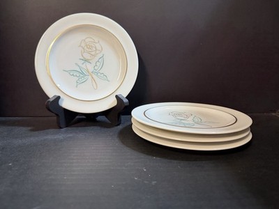 EASTERLING SPENCERIAN ROSE Set of 4 Bread Plates 6 1/4'' Gold Trim (CR014-    )