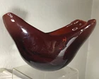 VINTAGE SIGNED BLENKO GLASS FLOWER BOWL 5821  WAYNE HUSTED 1 YR ONLY  TANGERINE