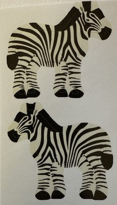 ZEBRA Sticker(2pc)Animal  Jungle Stripes Mammal African Horse Family Card Making