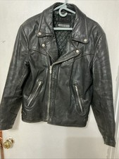 Vintage 60s Harley Davidson Leather Biker Jacket Sz 44 Eagle