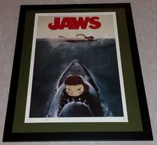 DEATH NYC ltd signed FRAMED art print 45x32cm Jaws Movie Poster Yoshitomo Nara