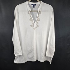 CHAPS Denim Cotton Tunic Studded Embellishment Size 1X Never Worn (NN-7)