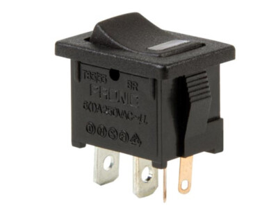 Wippenschalter EIN/AUS mit roter LED, 1-polig 250V/5A, 19x12mm, S59N