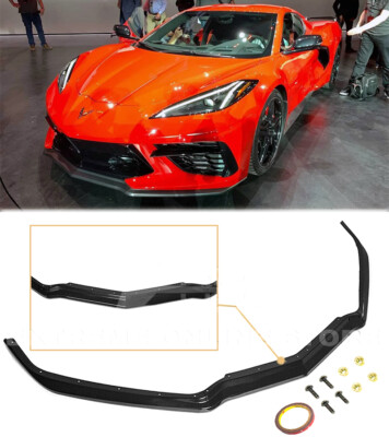 Carbon Flash Painted Front Lip GM Splitter For 20-Up Corvette C8 Z51 Stingray 