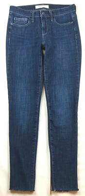 Gap True Skinny Jeans Womens Size 26 Raw Hem Stretch Dark Wash