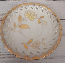 Vintage Norcrest Sterling Japan Floral Saucer ONLY Lusterware Lattice Edge 5.75"