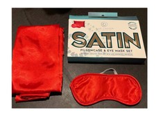 Blue Lagoon Satin Standard Pillowcase And Eye Mask Set