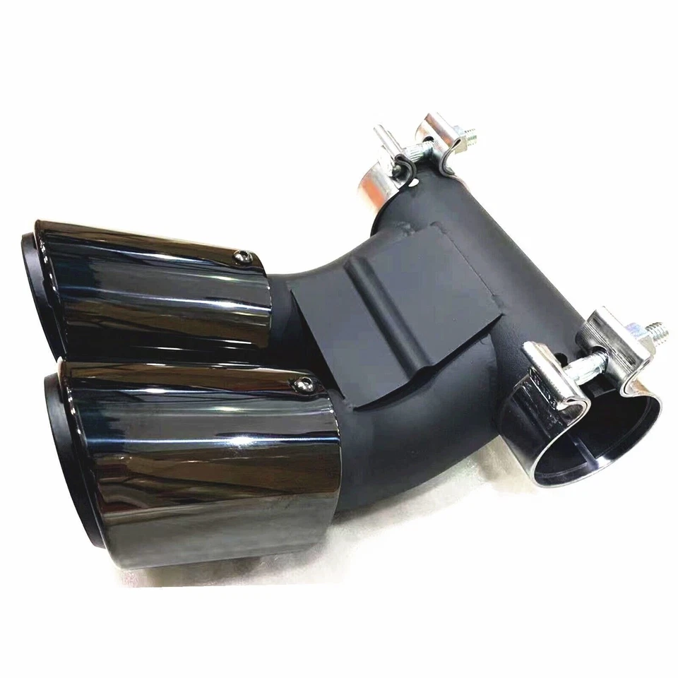 1x Puntas de silenciador de tubo de escape trasero para Porsche Cayman 2008-2015 C012 titanio negro Foto 2 de 4