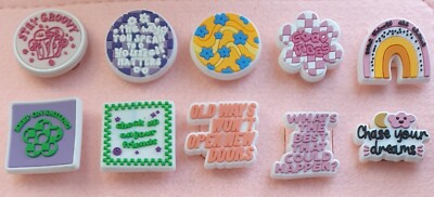 Inspirational Quotes POSITIVE VIBES HAPPY Croc Charms UK SELLER UK