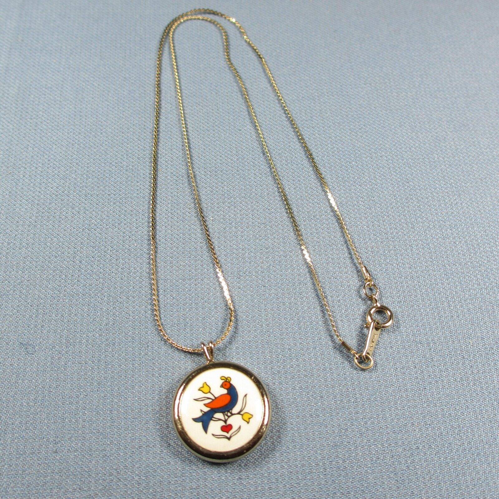 Avon Gold Tone Bird and Tulips Pendant Necklace 18 inch | eBay