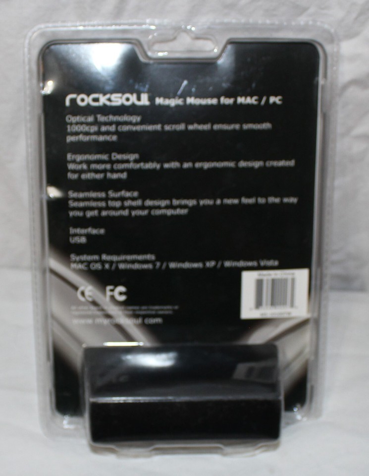Rocksoul MS-101007 USB Optical Mouse for MAC/PC, 1000DPI, USB Connector ...