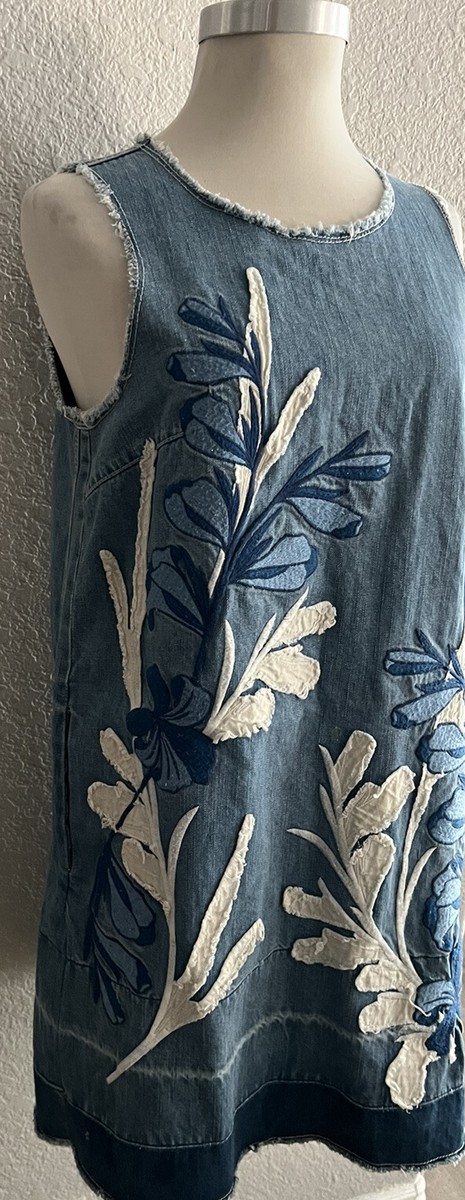 anthropologie holding horses denim dress Holding Horses Size 4P Dark Blue Denim Pre-Owned Ladies Dress