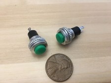 2 Pieces GREEN Momentary PUSH BUTTON SWITCH normally open 10mm on/off DS-316 A3
