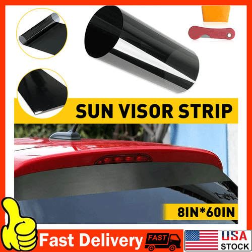 Car Sun Visor Strip Tint Film Front Windshield UV Shade Banner Accessories Black - Picture 15 of 16