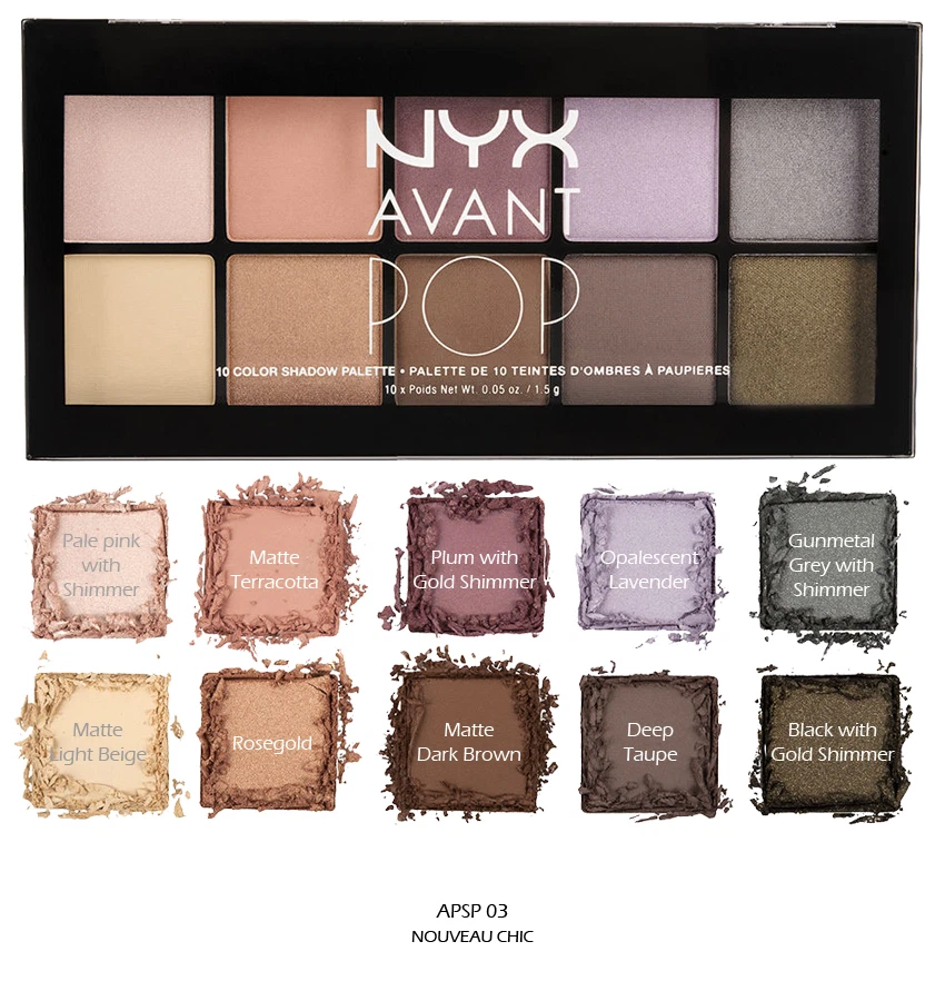 1 NYX Avant Pop! Eye Shadow Palette "APSP 03 - Nouveau Chic" *Joy's cosmetics* - Image 2 of 2